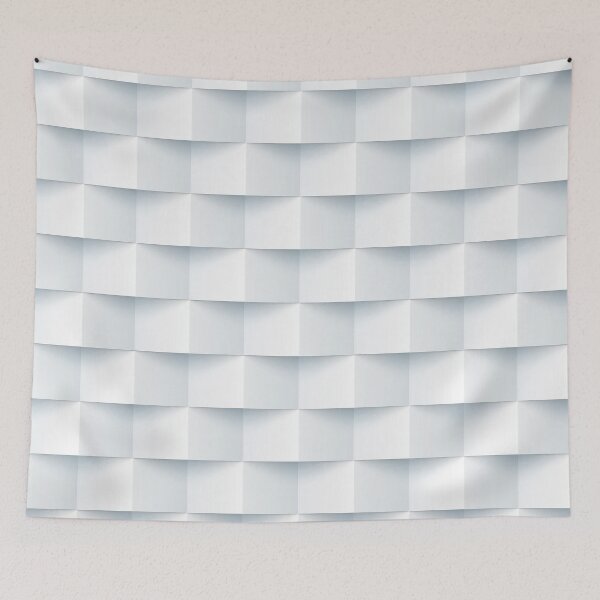 Item preview, White 3D squares pattern designed and sold by smARTwork.