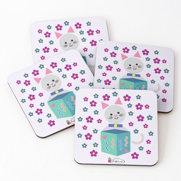 Item preview, Colorforms cute cat with flowers  designed and sold by WiseBlissful.
