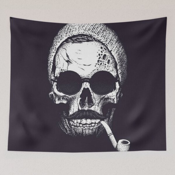 Item preview, Stache de pipa Hipster Skully Lennon designed and sold by TommyTsunami.