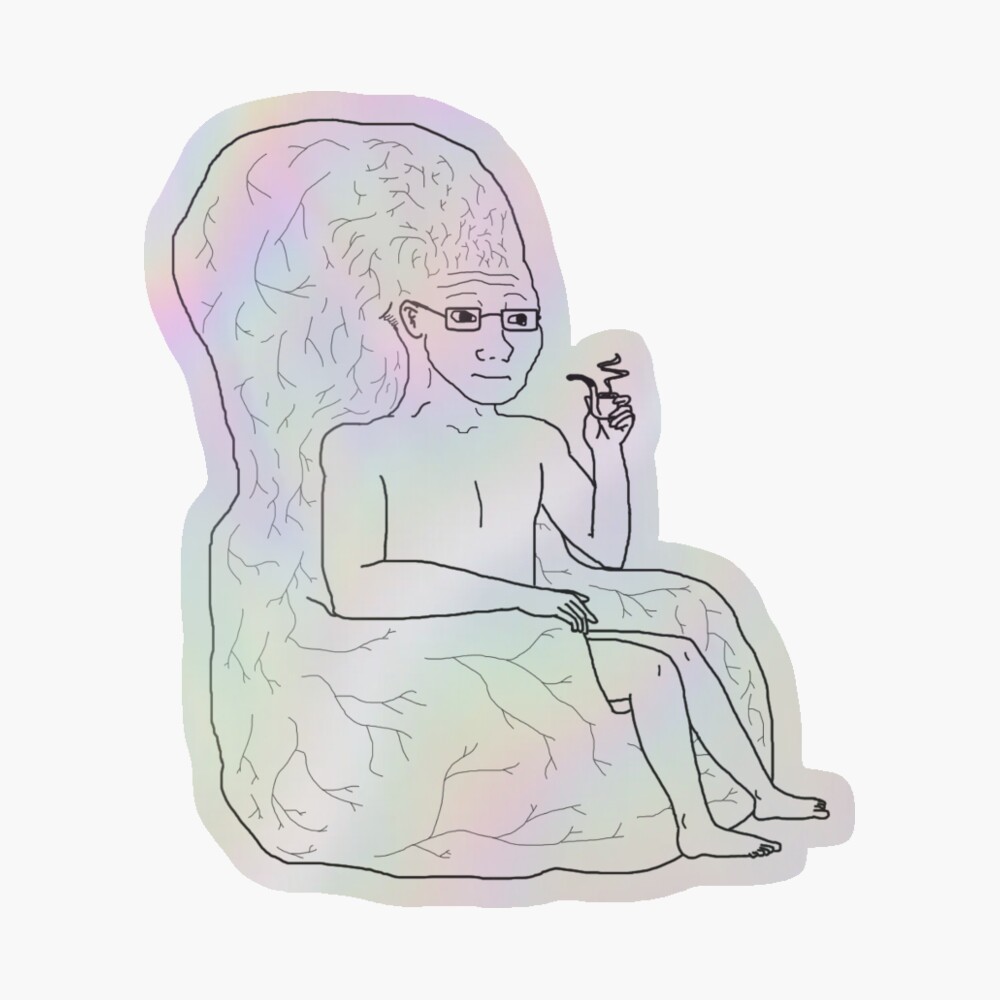Wojak Brain Chair Sticker