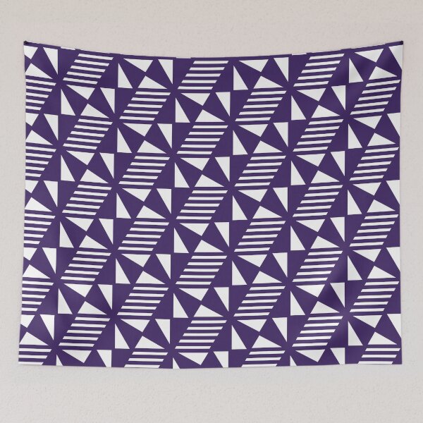 Item preview, Patrón de triángulos, líneas y cubos: morado designed and sold by RoguePatterns.