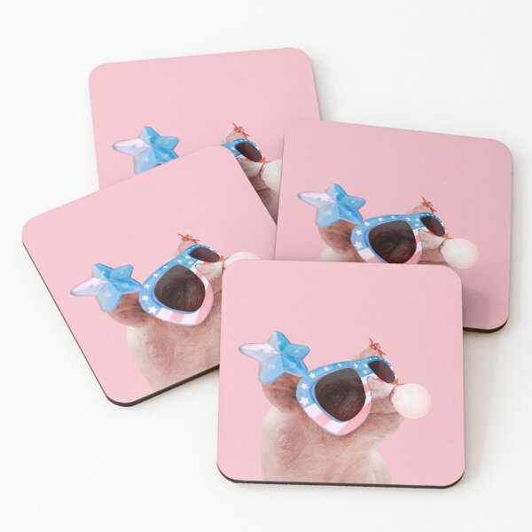 Item preview, Bubble gum piggy with sunglasses in pink designed and sold by ESCAPZ.