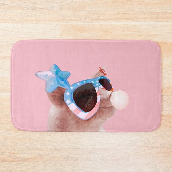 Item preview, Bubble gum piggy with sunglasses in pink designed and sold by ESCAPZ.