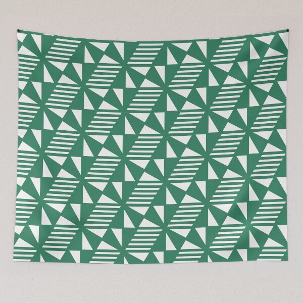 Item preview, Patrón de triángulos, líneas y cubos - Verde designed and sold by RoguePatterns.