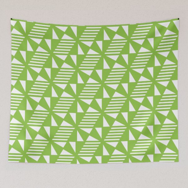 Item preview, Patrón de triángulos, líneas y cubos - Verde claro designed and sold by RoguePatterns.