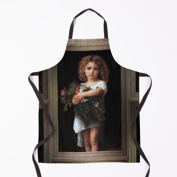 Item preview, Little Girl With Flowers by William-Adolphe Bouguereau Old Masters Prints designed and sold by Xzendor7 Digital Art Creations.