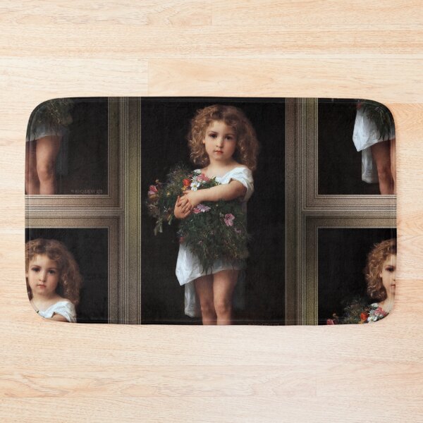 Item preview, Little Girl With Flowers by William-Adolphe Bouguereau Old Masters Prints designed and sold by Xzendor7 Digital Art Creations.