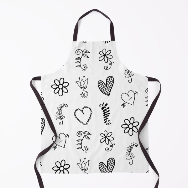 Item preview, Black And White Doodle Art Heart Leaves Flowers designed and sold by TheButtonCrew.