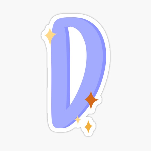 Cute Sparkly Alphabet Monogram Letter D Sticker