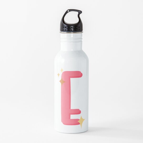 Cute Sparkly Alphabet Monogram Letter E Water Bottle