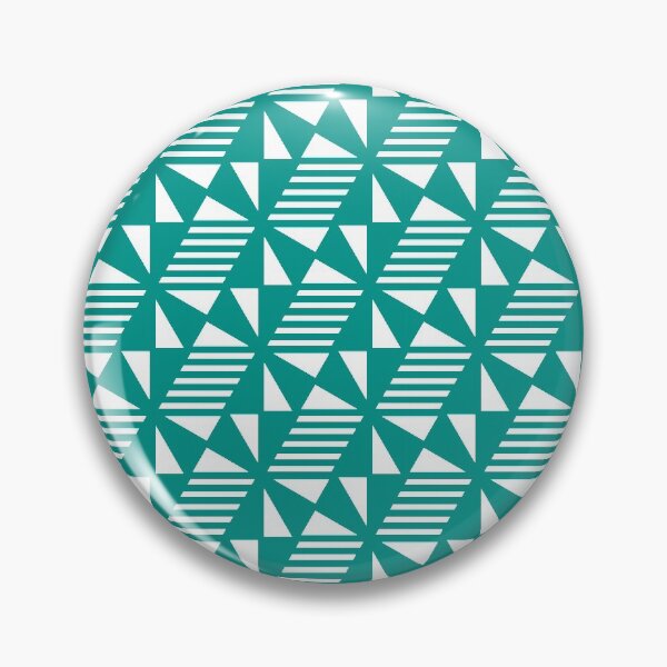 Item preview, Triangles Lines & Cubes Pattern – Teal designed and sold by RoguePatterns.