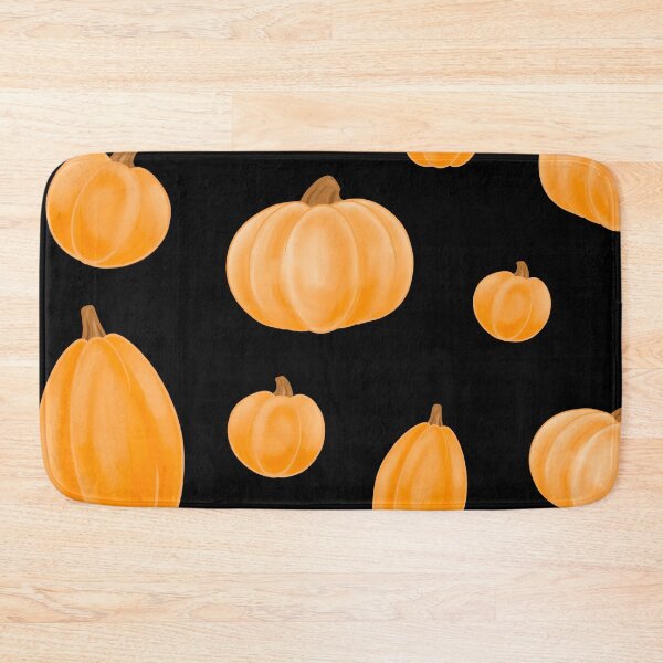 Item preview, Fall Pumpkin Pattern on a Black Background designed and sold by Lady-Lilac.