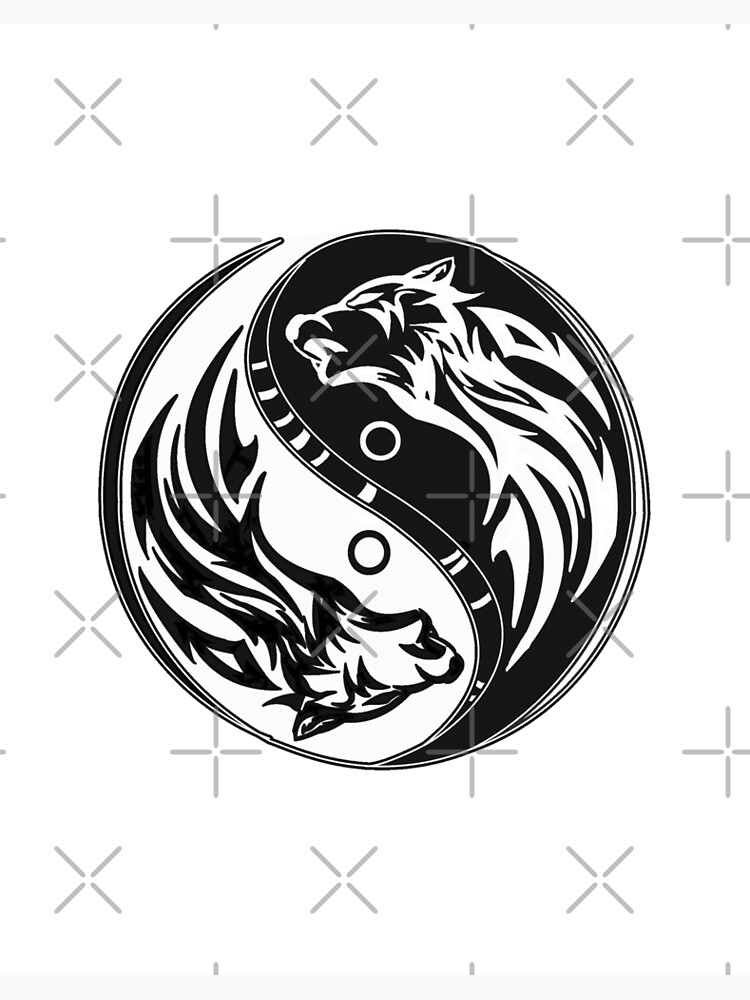 Lámina rígida «Lobo Yin Yang» de arcbpod | Redbubble