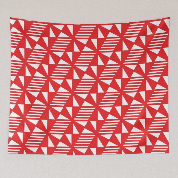 Item preview, Patrón de triángulos, líneas y cubos - Rojo designed and sold by RoguePatterns.