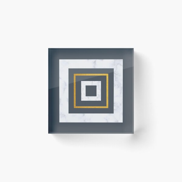 Item preview, Charcoal marble and gold squares designed and sold by Silver-bee.