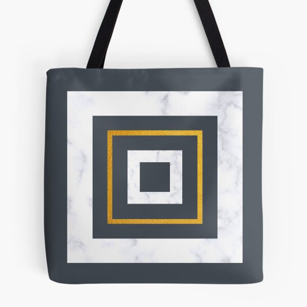 Item preview, Charcoal marble and gold squares designed and sold by Silver-bee.