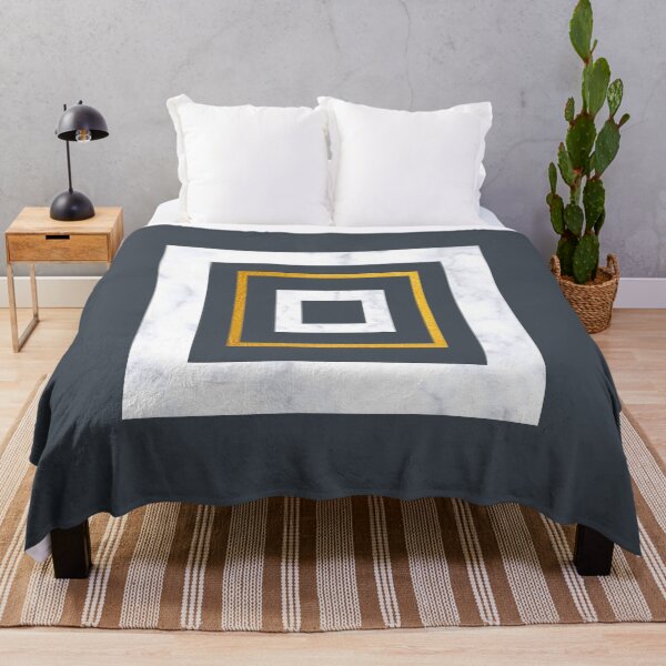 Item preview, Charcoal marble and gold squares designed and sold by Silver-bee.