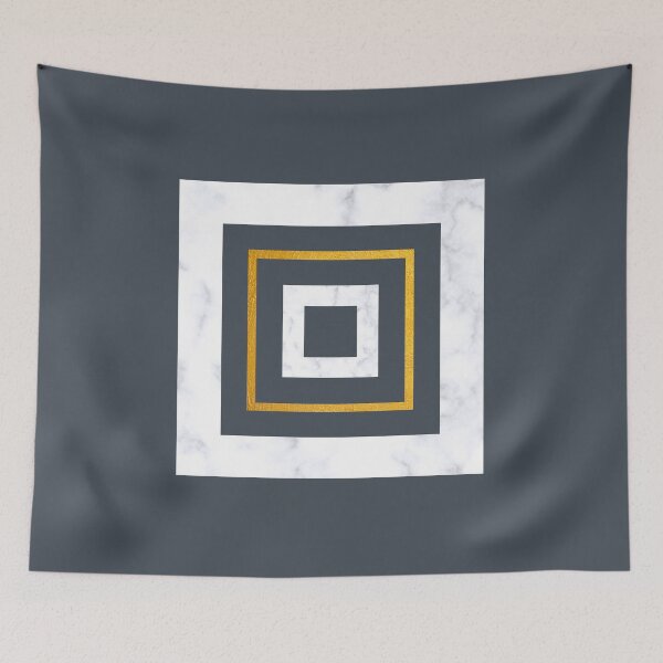 Item preview, Charcoal marble and gold squares designed and sold by Silver-bee.