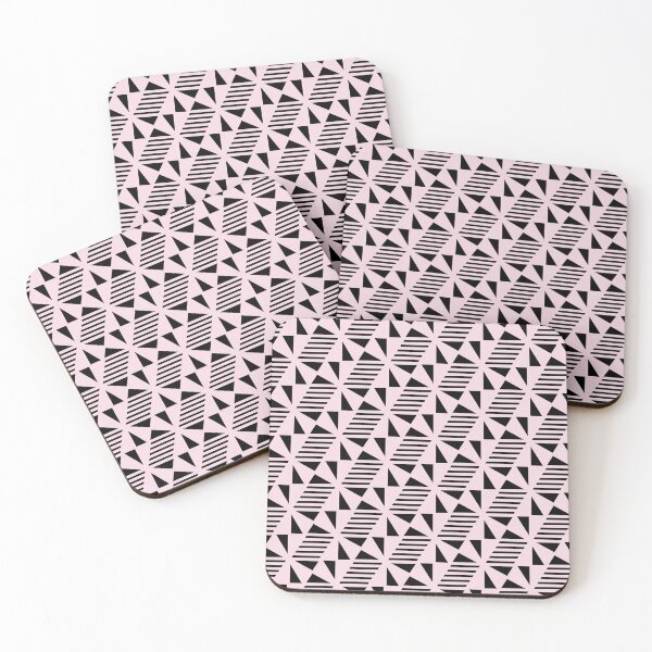 Item preview, Triangles Lines & Cubes Pattern – Pink designed and sold by RoguePatterns.