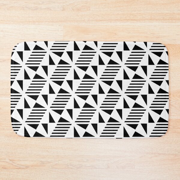 Item preview, Triangles Lines & Cubes Pattern – White designed and sold by RoguePatterns.