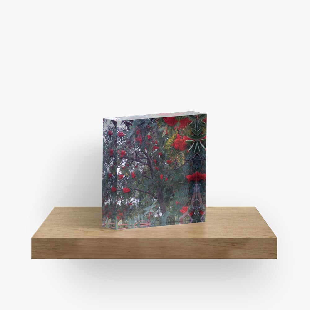 Flora and red fruits Acrylic Block