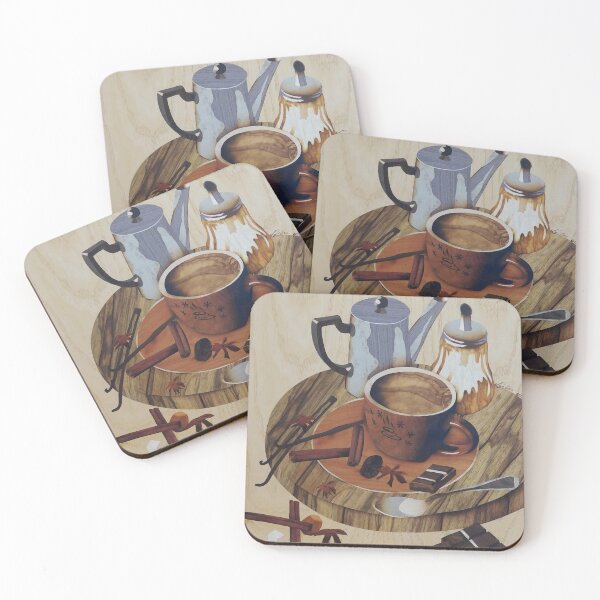 Item preview, Coffee still life wood marquetry picture designed and sold by Andulino.