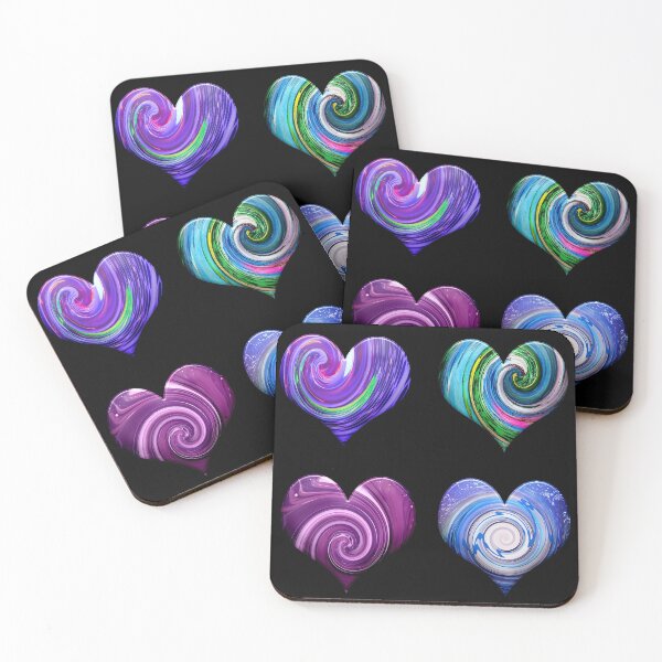 Item preview, Colorful swirly hearts pattern designed and sold by Kanchan1987.