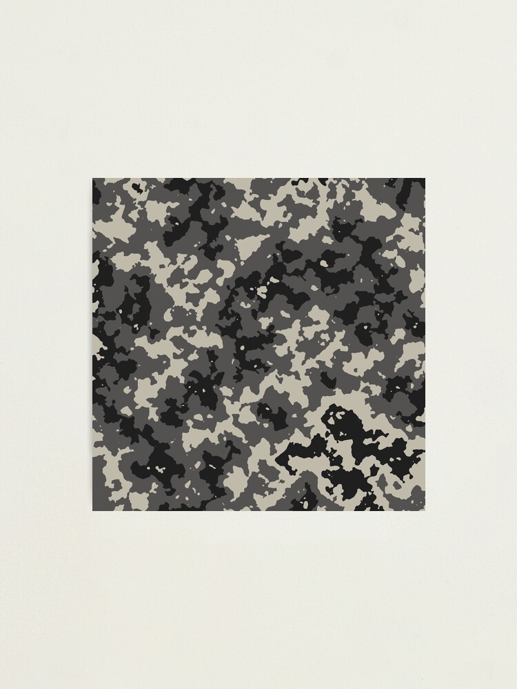 Army Camo Digital Seamless Patterns in Grey and Black Photographic Print  for Sale by ShopieHome