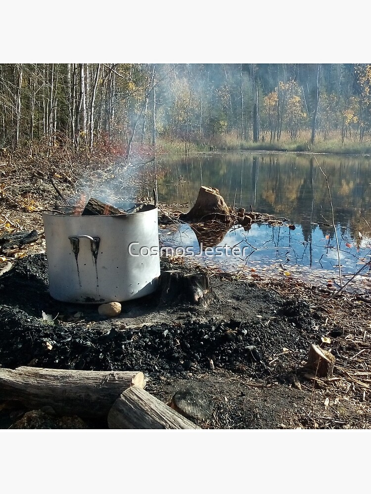 Autumnal drum fire by the lake horizontal by CosmosJester