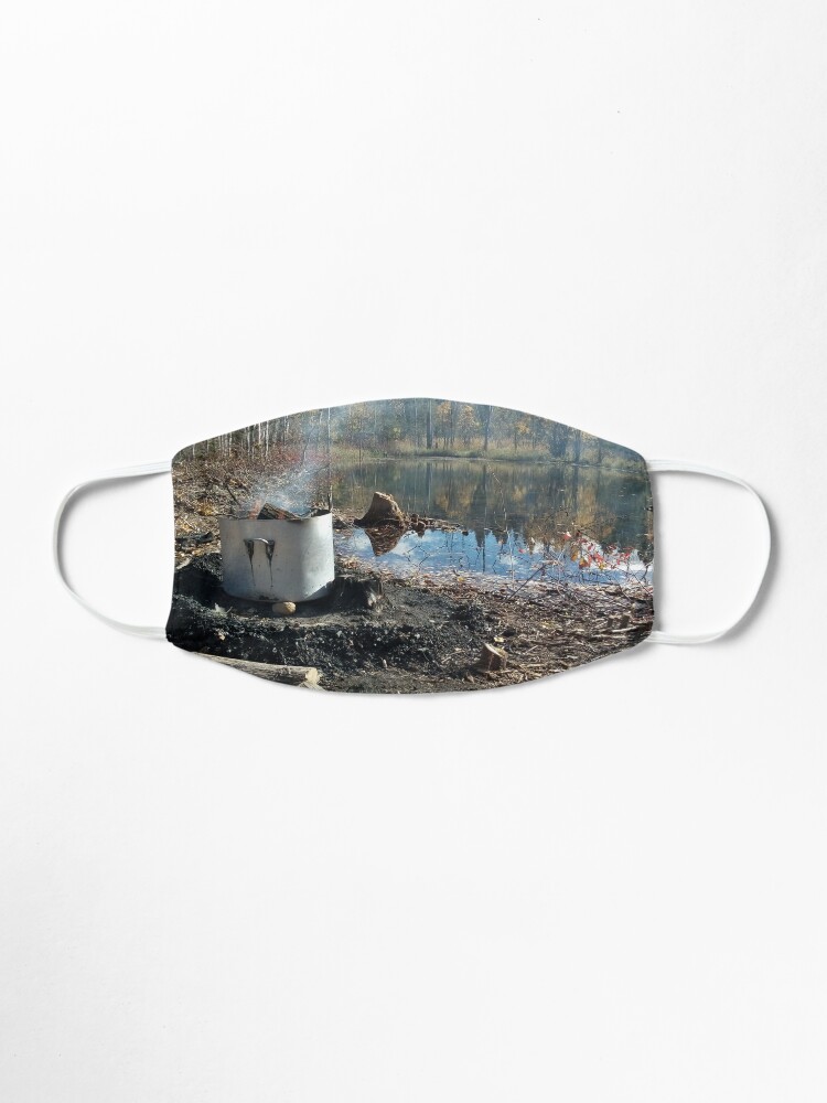 Alternate view of Autumnal drum fire by the lake horizontal Mask