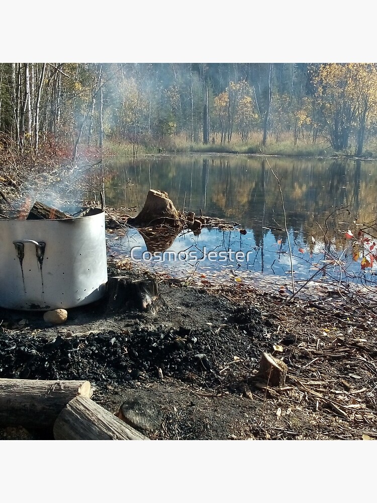 Autumnal drum fire by the lake horizontal by CosmosJester