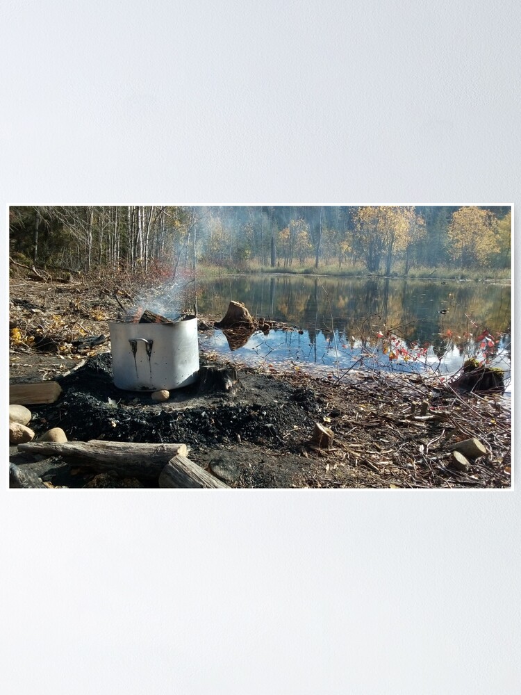 Alternate view of Autumnal drum fire by the lake horizontal Poster