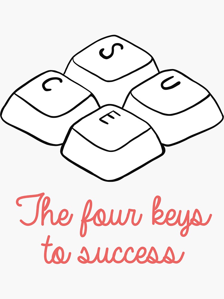 "The Four Keys To Success" Sticker for Sale by CanadianUnicorn Redbubble