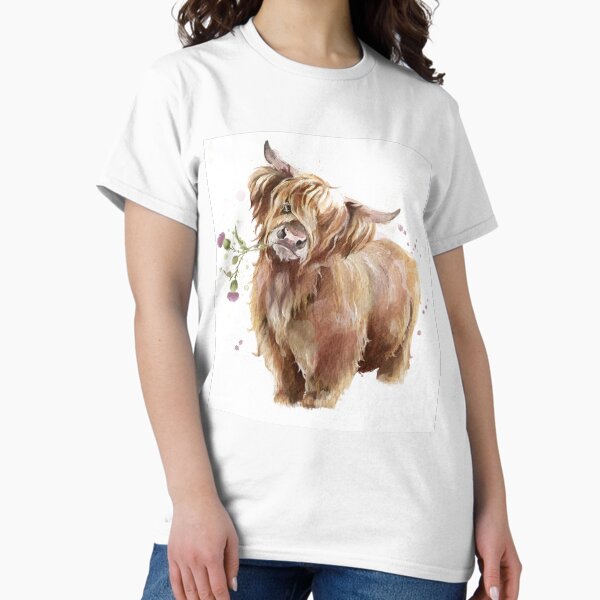 Vista previa del artículo con la obra «Highland Cow», diseñado y vendido por AmeliaPlayer.