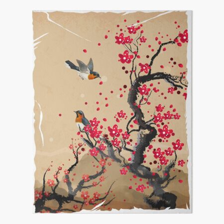 Japanese Woodblock Inspired Retro Vintage Art Design | Art Board Print