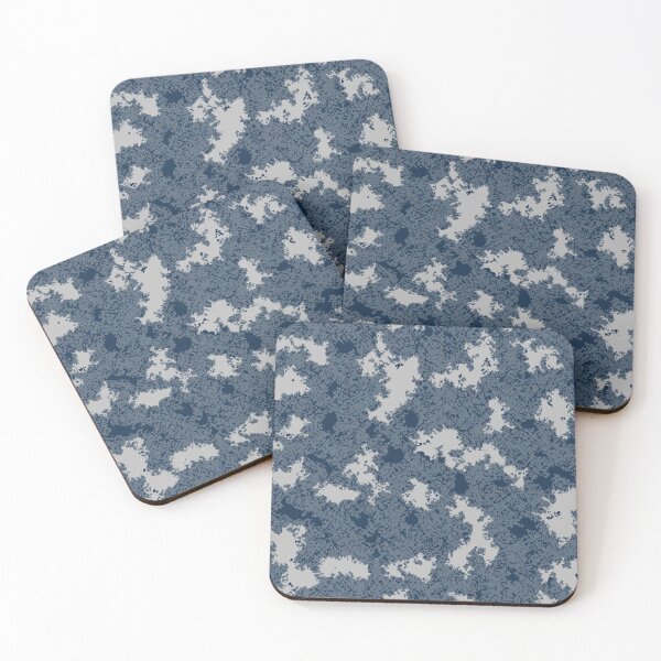 Item preview, Winter Camo Poster Edges Camouflage Patterns in Blue Shades designed and sold by ShopieHome.