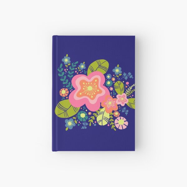 Retro vintage floral Hardcover Journal