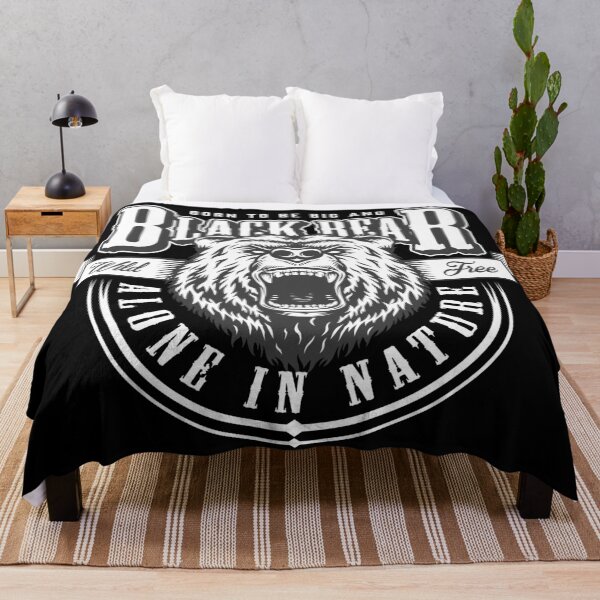 Item preview, Black Bear Wild And Free Monochrome designed and sold by Vector Scout Lab.