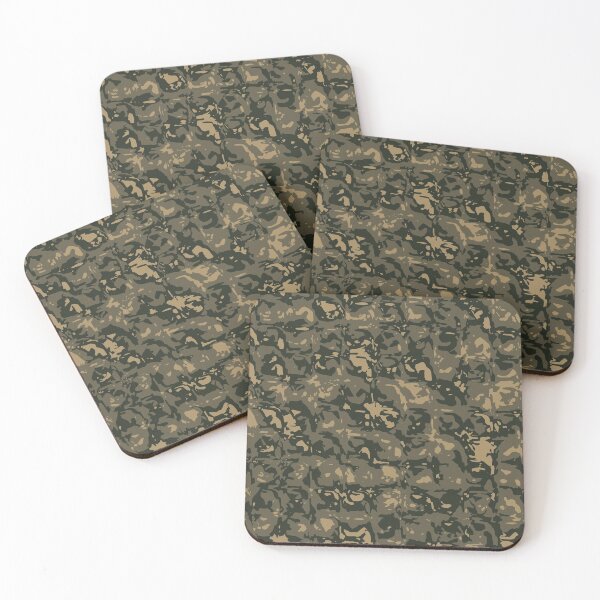 Item preview, Military Camo Glass Blocks Camouflage Patterns in Green, Beige and Black designed and sold by ShopieHome.