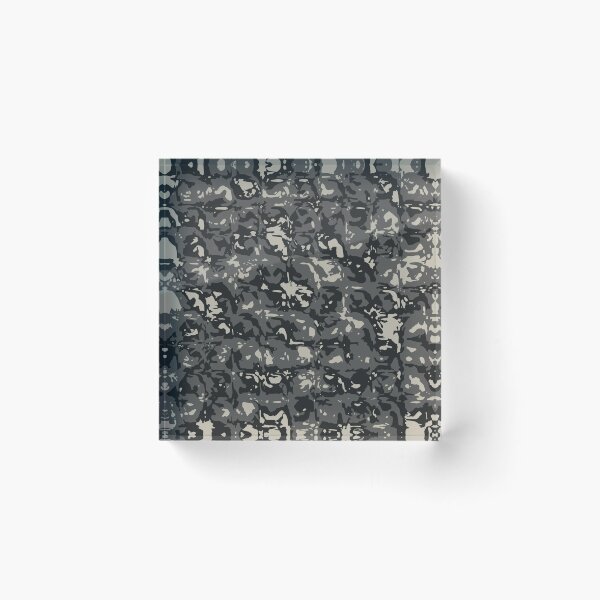 Item preview, Gray Camo Glass Blocks Camouflage Patterns in Grey Shades and Black designed and sold by ShopieHome.