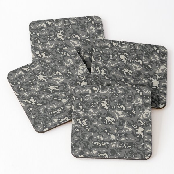Item preview, Gray Camo Glass Blocks Camouflage Patterns in Grey Shades and Black designed and sold by ShopieHome.