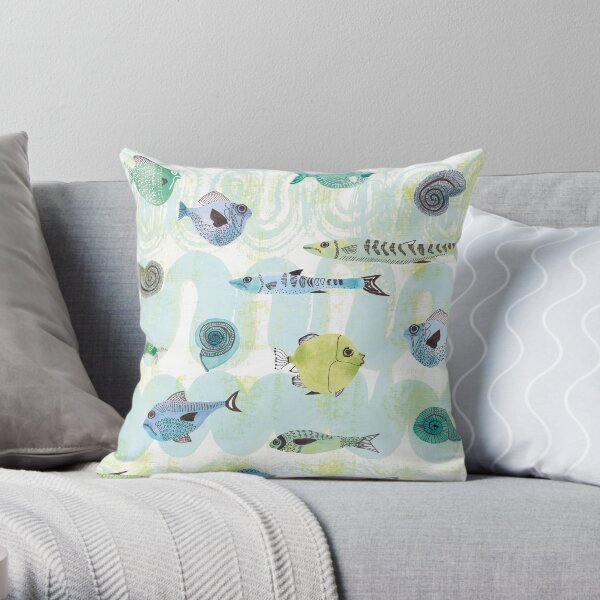Fish Peak Hour Throw Pillow