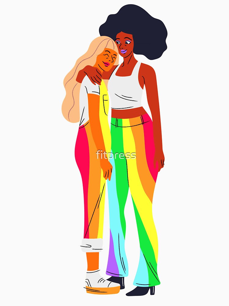lesbian girls- LGBTQIA+ rainbow ,love wins tshirt,pride prade,LGBTQ queer,transgender,live with pride,Rainbow, Gay Pride T-Shirt, Cute Rainbow, Pride Rainbow Print, Pride Outfit, Gay Tee, Lesbian by fitpress