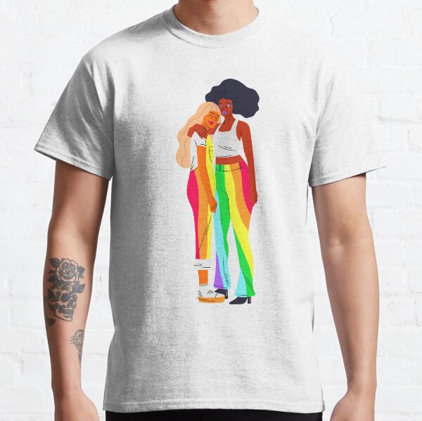 Lesben - LGBTQIA + Regenbogen, Liebe gewinnt T-Shirt, Stolz prade, LGBTQ queer, Transgender, leben mit Stolz, Regenbogen, Gay Pride T-Shirt, süßer Regenbogen, Pride Rainbow Print, Pride Outfit, Gay Tee, Lesbian Classic T-Shirt
