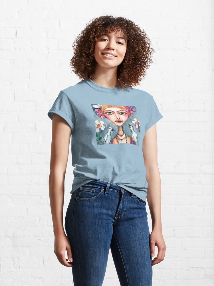 Alternate view of Frida Kahlo with Whispering Birds Classic T-Shirt