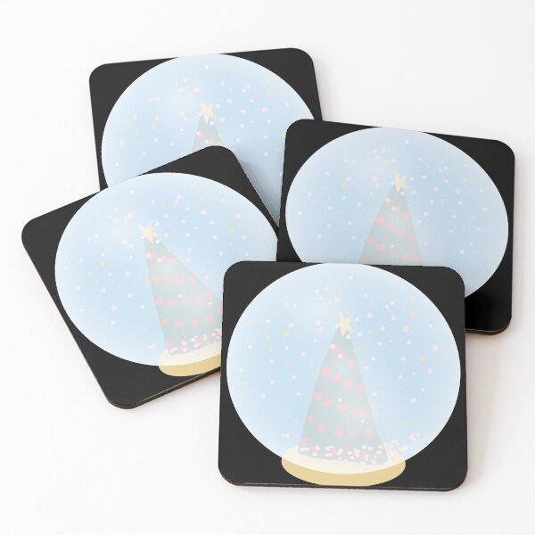 Item preview, blue snowglobe with pastel christmas tree designed and sold by rysunki-malunki.
