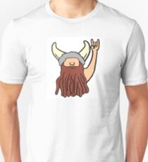 Rock on cartoon funny viking Unisex T-Shirt