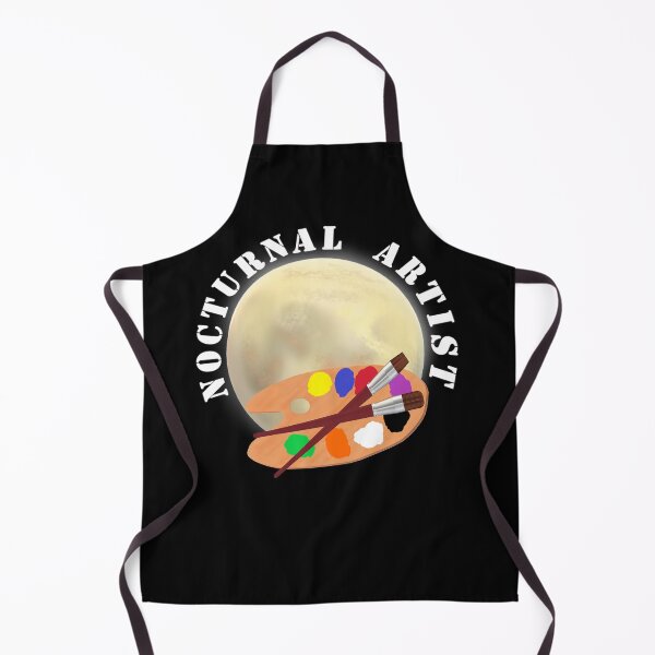 Item preview, Nocturnal Artist. Moon and Artist Paint Palette with Brushes.  designed and sold by ArtByLM.