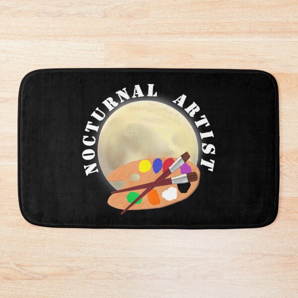 Item preview, Nocturnal Artist. Moon and Artist Paint Palette with Brushes.  designed and sold by ArtByLM.
