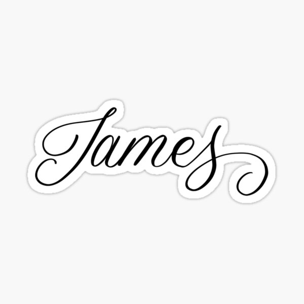 "Custom Calligraphy Name James" Sticker for Sale by therosezone Redbubble
